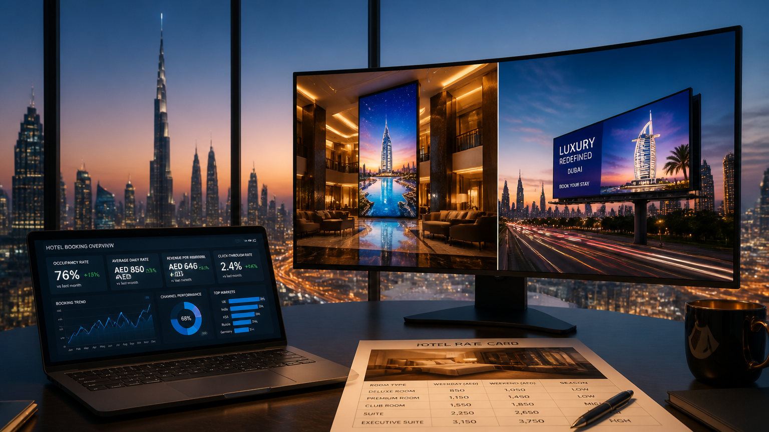 Hotel Advertising in Dubai 2026: Screens, Rates & Booking